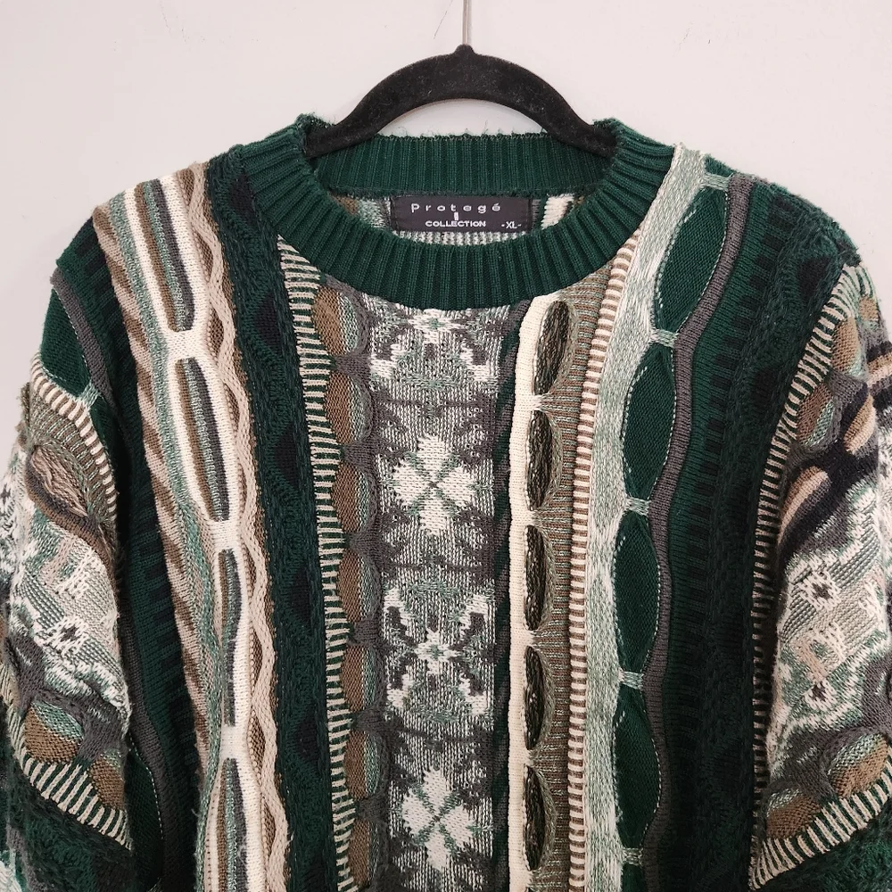 Vintage Protege 90's 3D Sweather Googie Style Men's Size XL